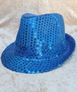 CHAPEAU DISCO BLEU À PAILLETTES -Ac1651