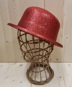 CHAPEAU PAILLETÉ ROUGE -Ac1814
