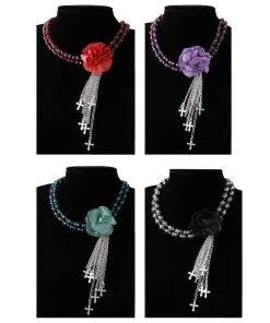 COLLIER GOTHIQUE FLEUR -Ax1016
