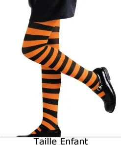 COLLANT RAYÉ ORANGE -Ax1266