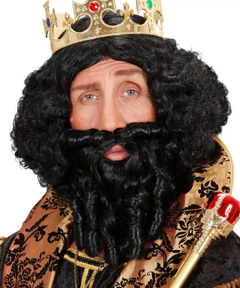 PERRUQUE ET BARBE NOIRES À ANGLAISES -P40209 – Image 2