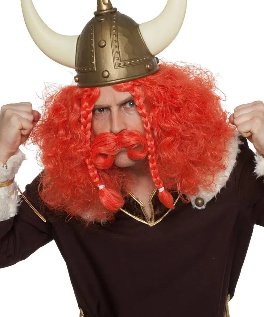 PERRUQUE GAULOIS ROUX -P40276