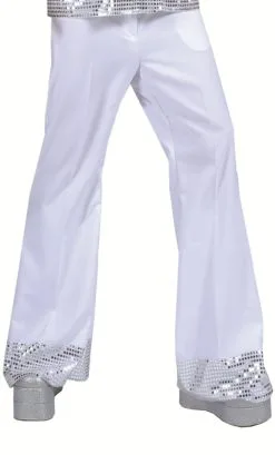 PANTALON DISCO BLANC POUR ADULTE -v19430