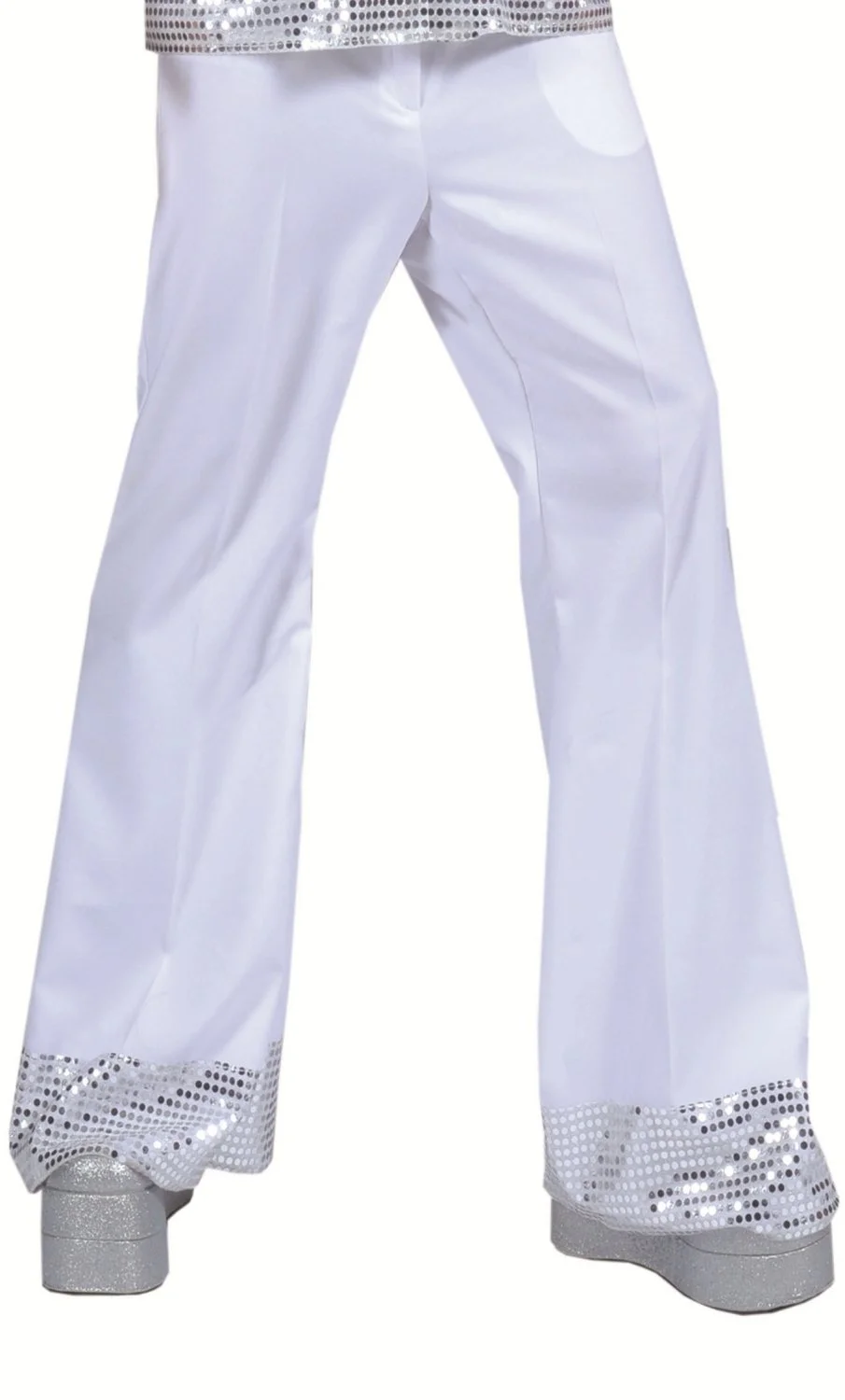 PANTALON DISCO BLANC POUR ADULTE -v19430