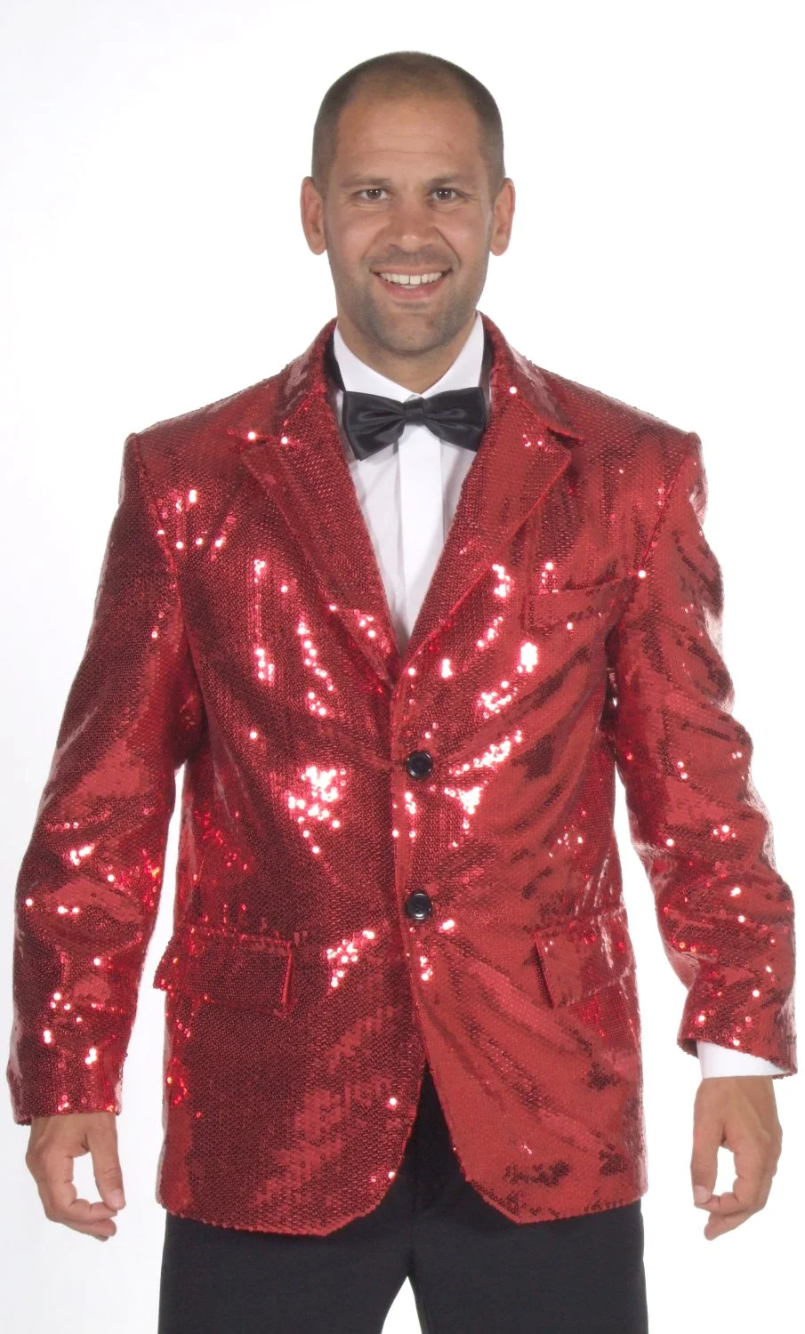 VESTE ROUGE PAILLETTES HOMME -v19715 – Image 2