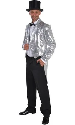 QUEUE DE PIE À PAILLETTES ARGENT -v19721