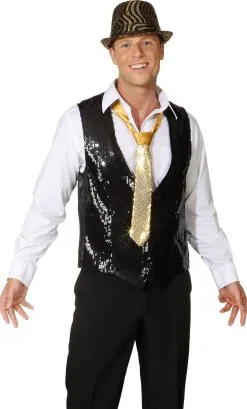 GILET PAILLETTES HOMME -v19966