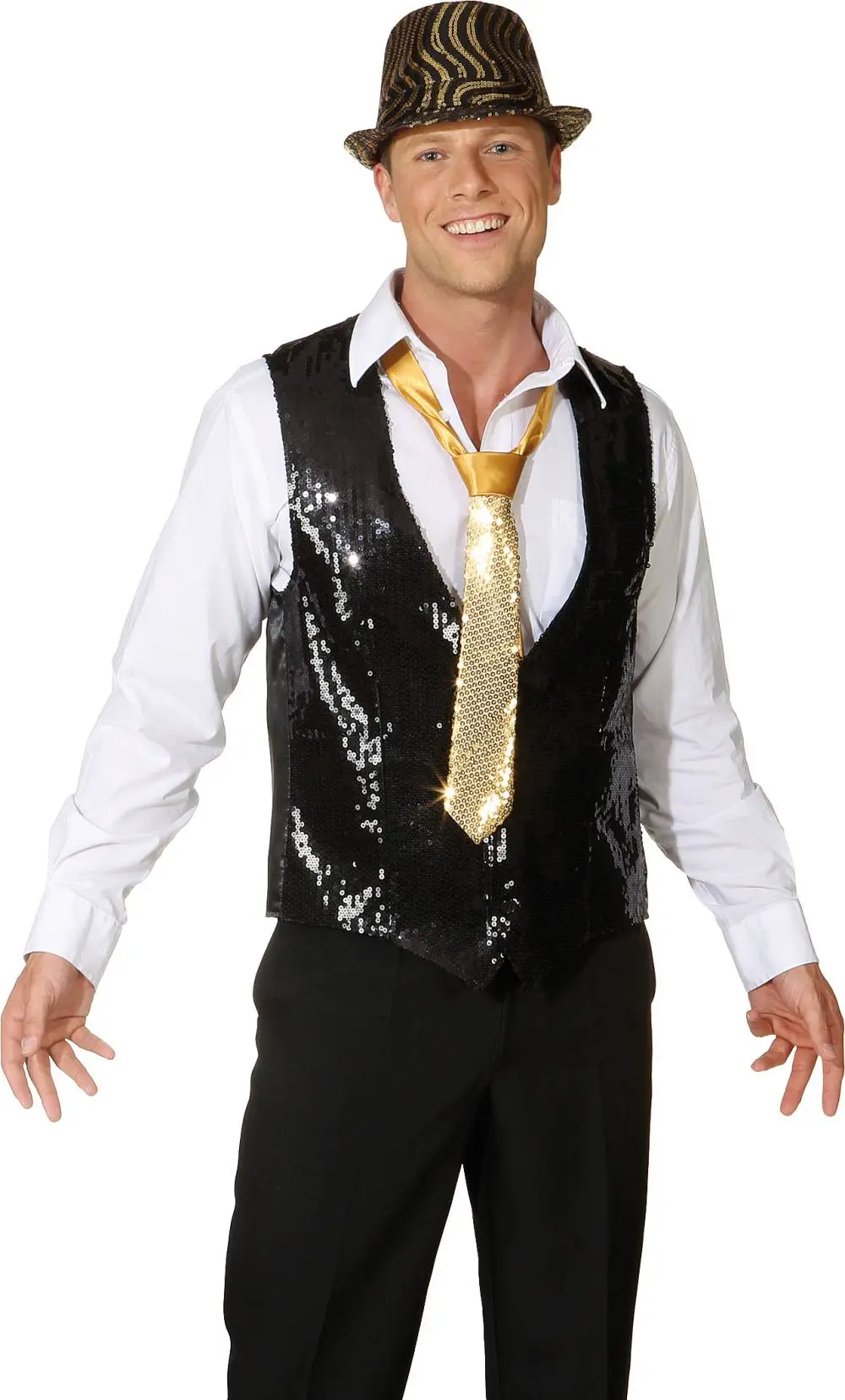 GILET PAILLETTES HOMME -v19966