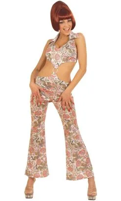 COSTUME COMBINAISON SEVENTIES FEMME -v29251