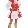 COSTUME MAJORETTE ROUGE - GRANDE TAILLE -v29921