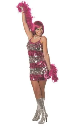 ROBE PAILLETTES ROSE -v29947