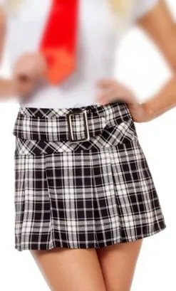 JUPE ÉCOLIÈRE NOIR - BLANC -v29961