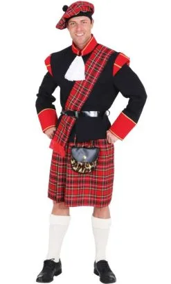 COSTUME ECOSSAIS ROUGE GRANDE TAILLE -w10090