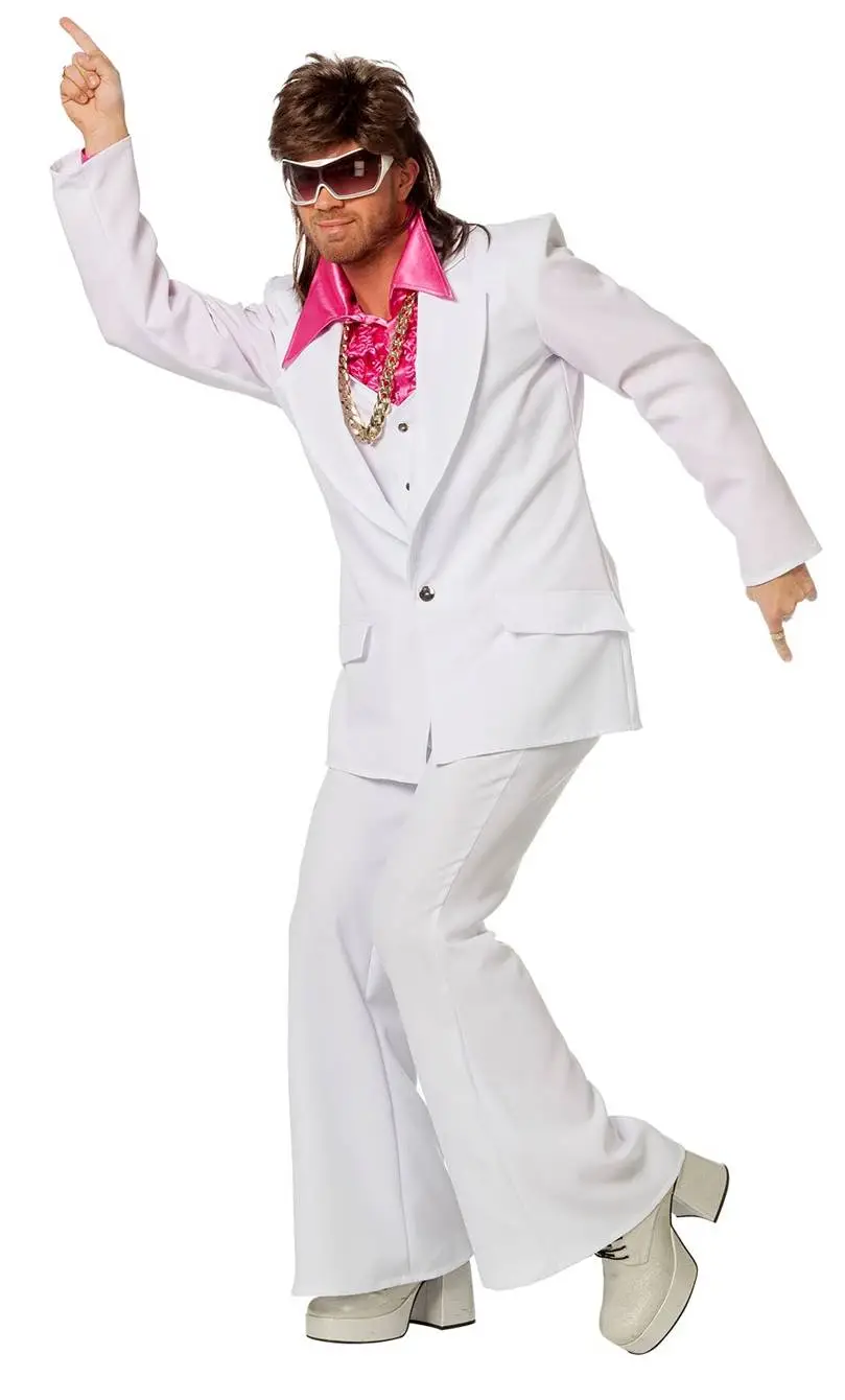 COSTUME DISCO BLANC POUR HOMME -w10134 – Image 3