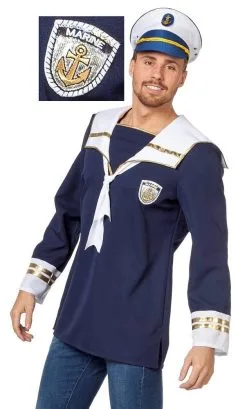 COSTUME VAREUSE OU MARINIÈRE DE MARIN EN GRANDE TAILLE -w10161