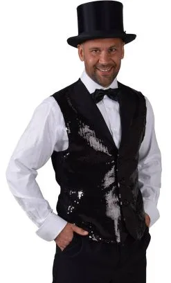 GILET NOIR CABARET GRANDE TAILLE -w10246