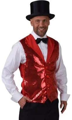 GILET ROUGE CABARET GRANDE TAILLE -w10248