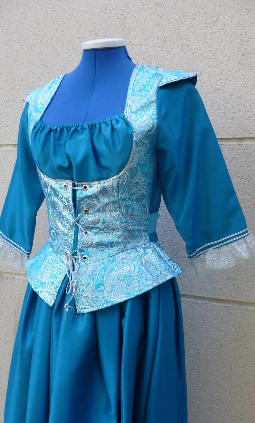 ROBE DE MARQUISE BLEUE GRANDE TAILLE -w20037 – Image 2