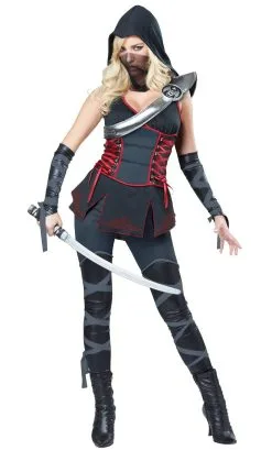 COSTUME NINJA OU ASSASSIN FEMME -w20247